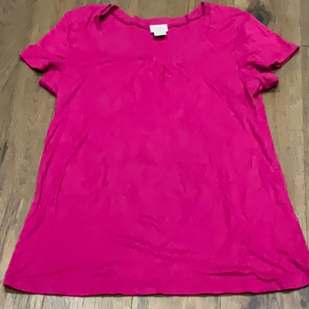 Maternity Women’s Short Sleeve Crewneck Top in Fuchsia